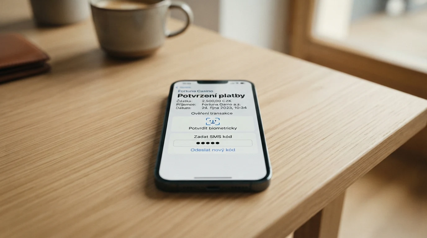Obrazovka mobilního telefonu s 3D Secure ověřením platby kartou Visa