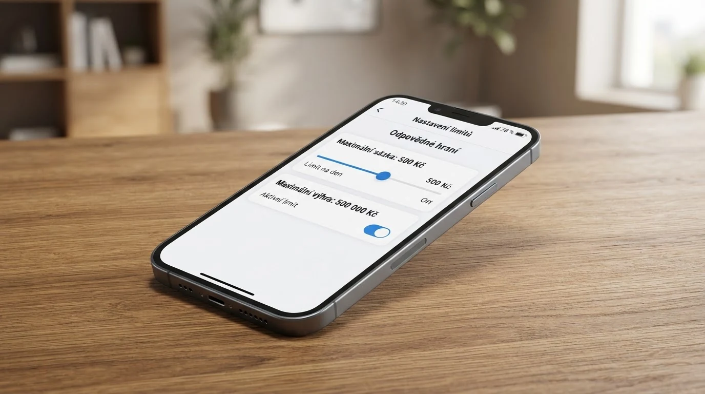 Úřední dokument s razítkem MF ČR a vyznačenými limity 500 Kč sázka a 500 000 Kč výhra