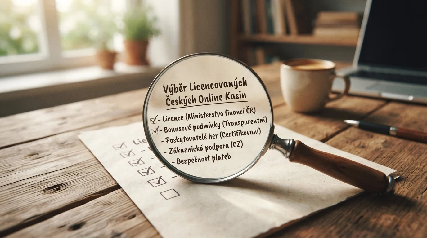 Lupa nad úředním dokumentem — Seznam legálních provozovatelů MF ČR s vyznačenými kontrolními body a razítky
