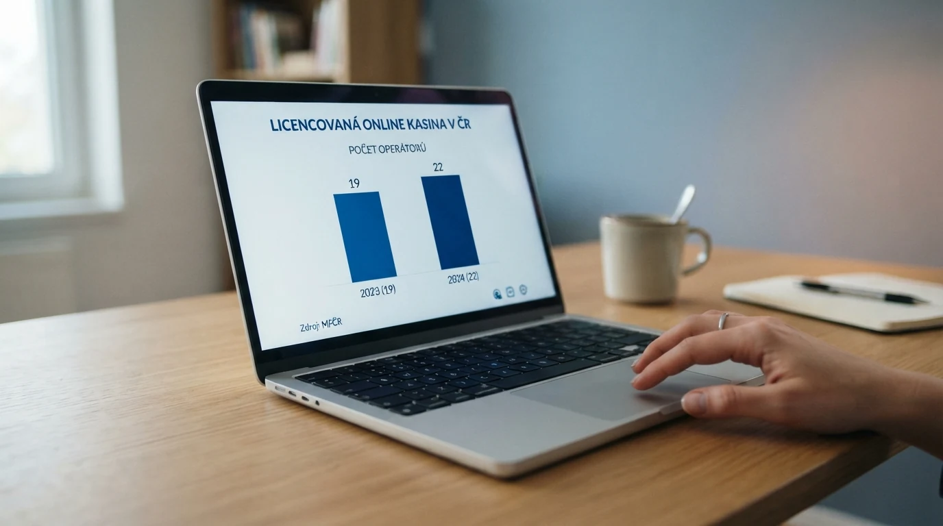 Přehled licencovaných online casin na displeji počítače