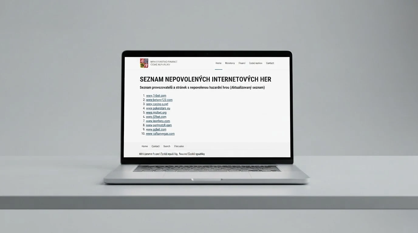 Webové rozhraní Seznamu nepovolených internetových her Ministerstva financí ČR