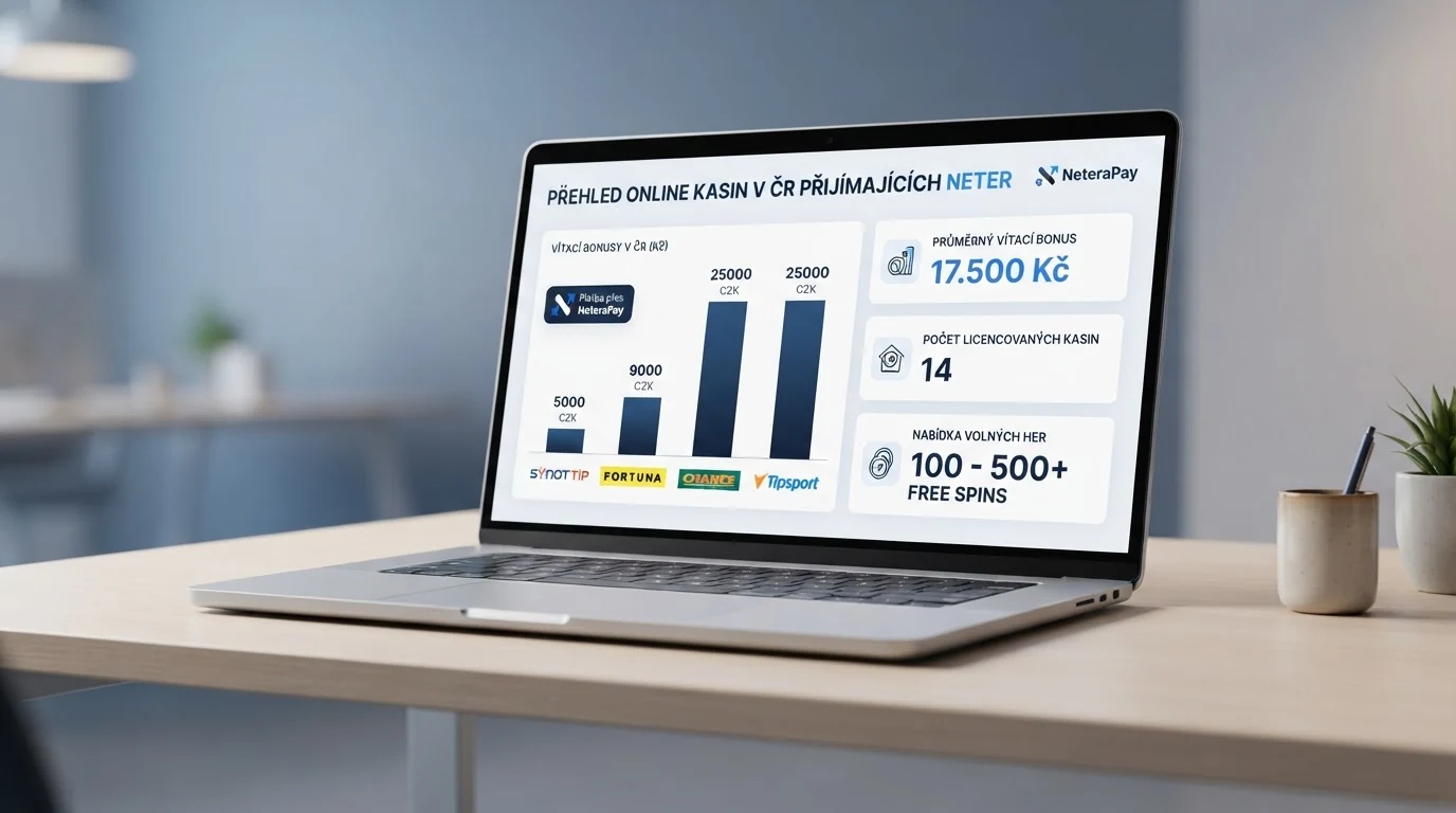 Srovnávací tabulka s přehledem online kasin, jejich licencemi MF ČR a hodnotami uvítacích bonusů