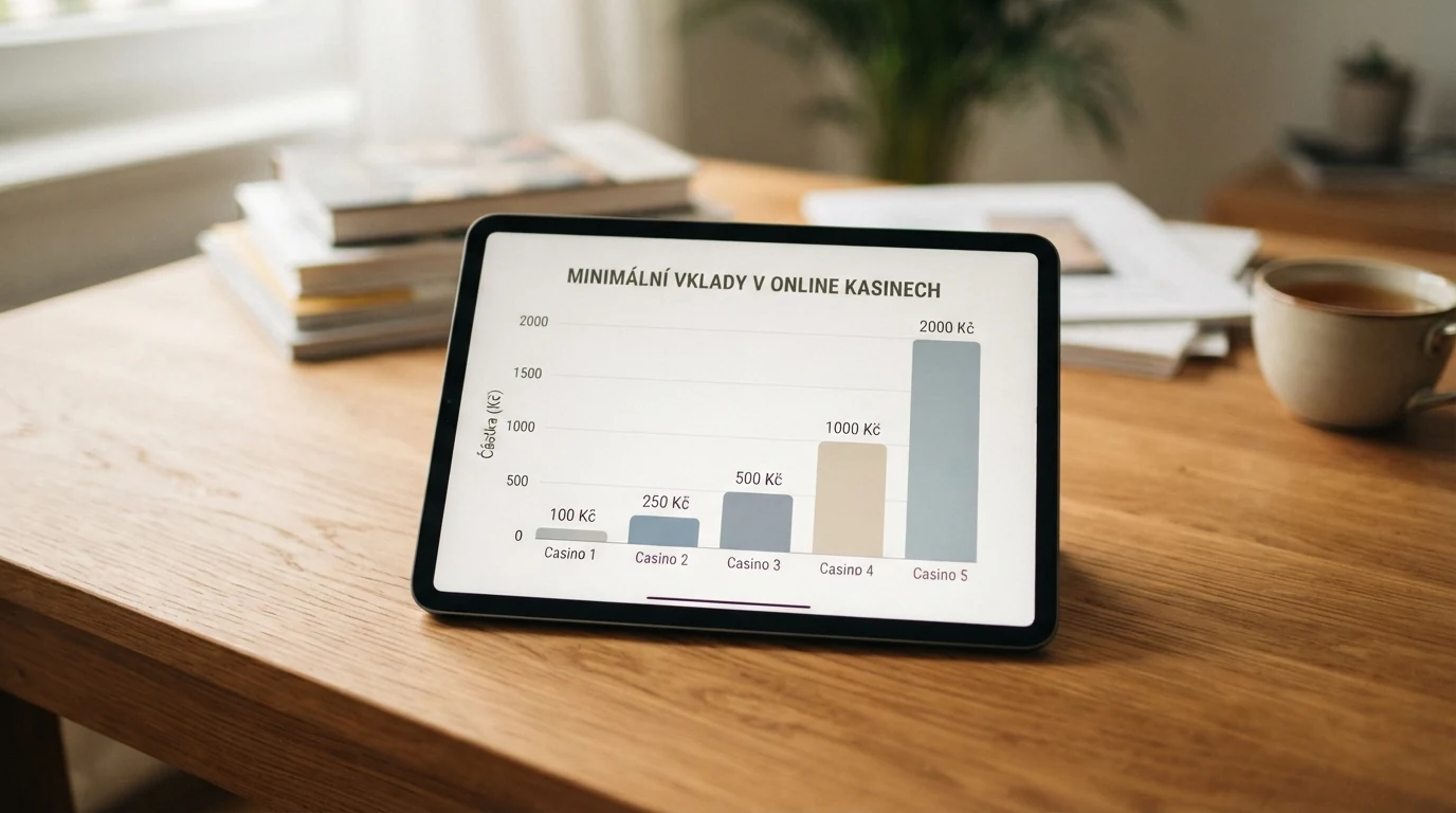 Srovnání částek minimálního vkladu v korunách u několika online casin