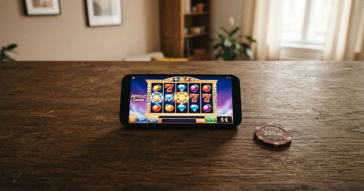 Rozhraní online casina s tlačítkem pro vklad a zobrazenou částkou 5 € na obrazovce počítače